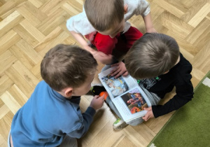 Chłopcy oglądają książkę